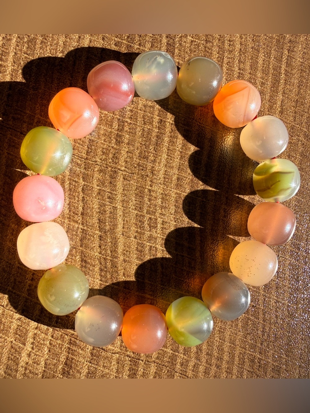 Chunky Agate Natural Crystal Stone Beaded Stretch Bracelet